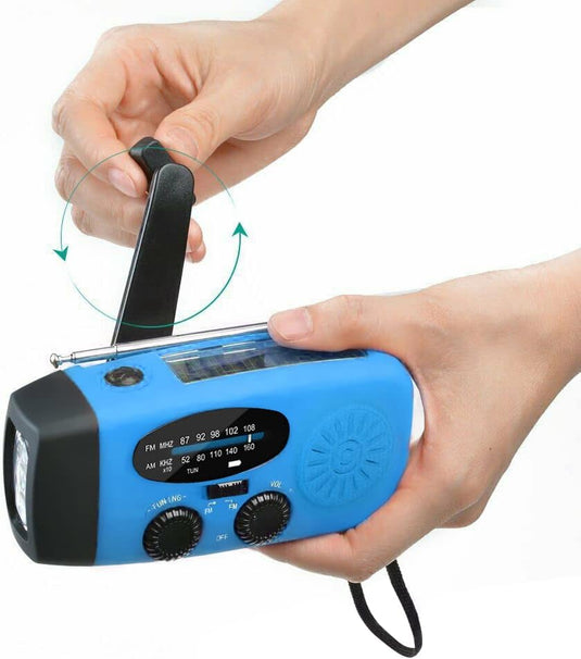 MijnNoodRadio - 1200 mAh - Solar oplaadbaar - Blauw